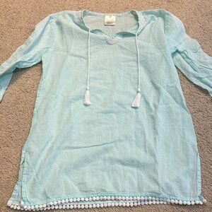 Girls Snapper Rock Aqua Cotton Tunic size 7/8